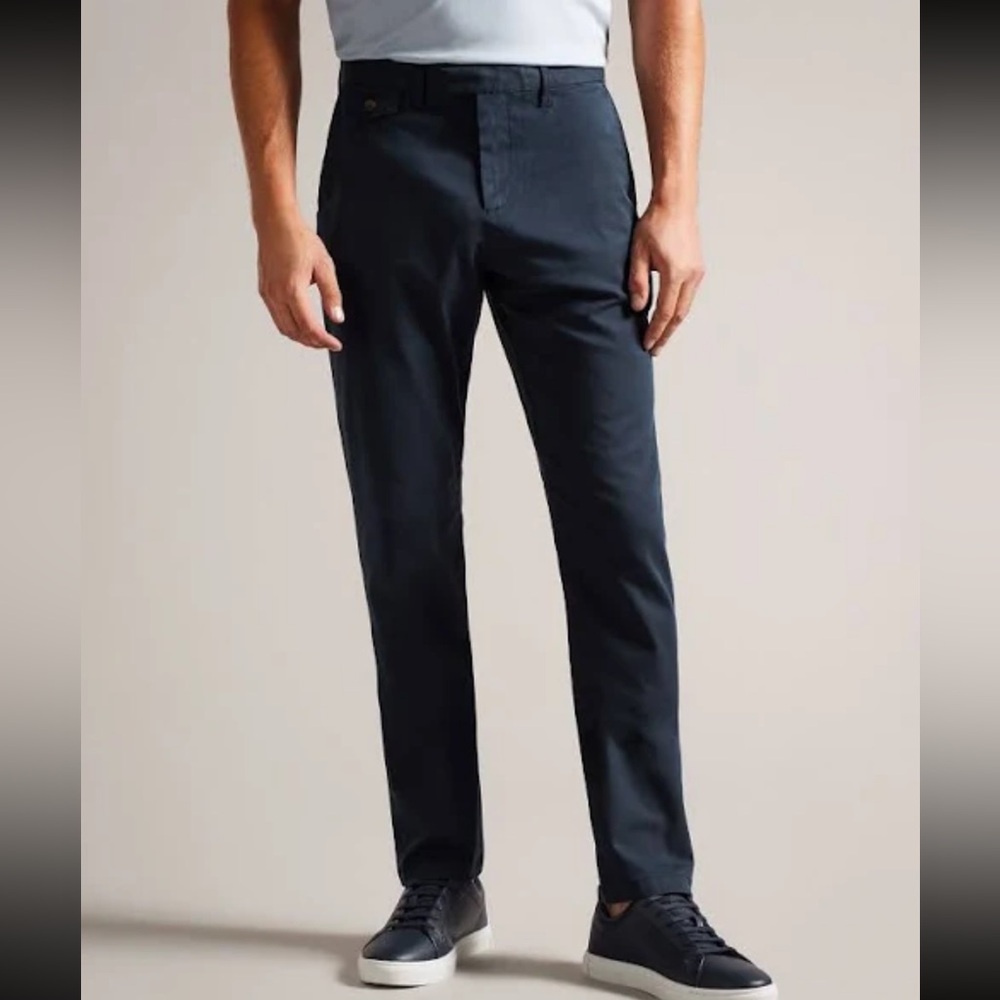Ted Baker London Men’s Navy Chino Pants 36R Slim Fit Casual Dress